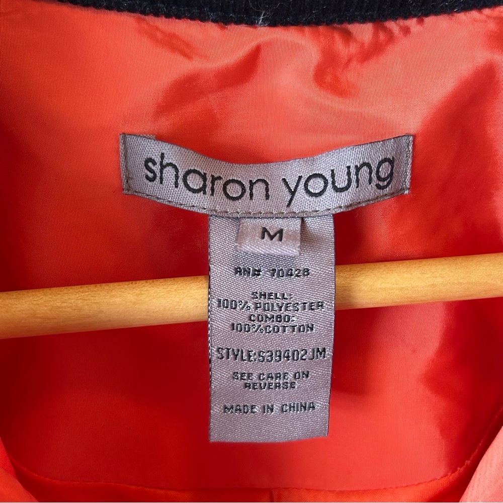 Sharon Young Quilted Classic Preppy Heritage Barn Chore Coat Orange Red Vintage - Picture 5 of 15